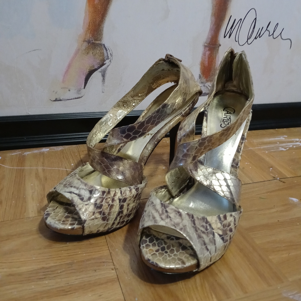 Carlos Santana Snake Print Heels